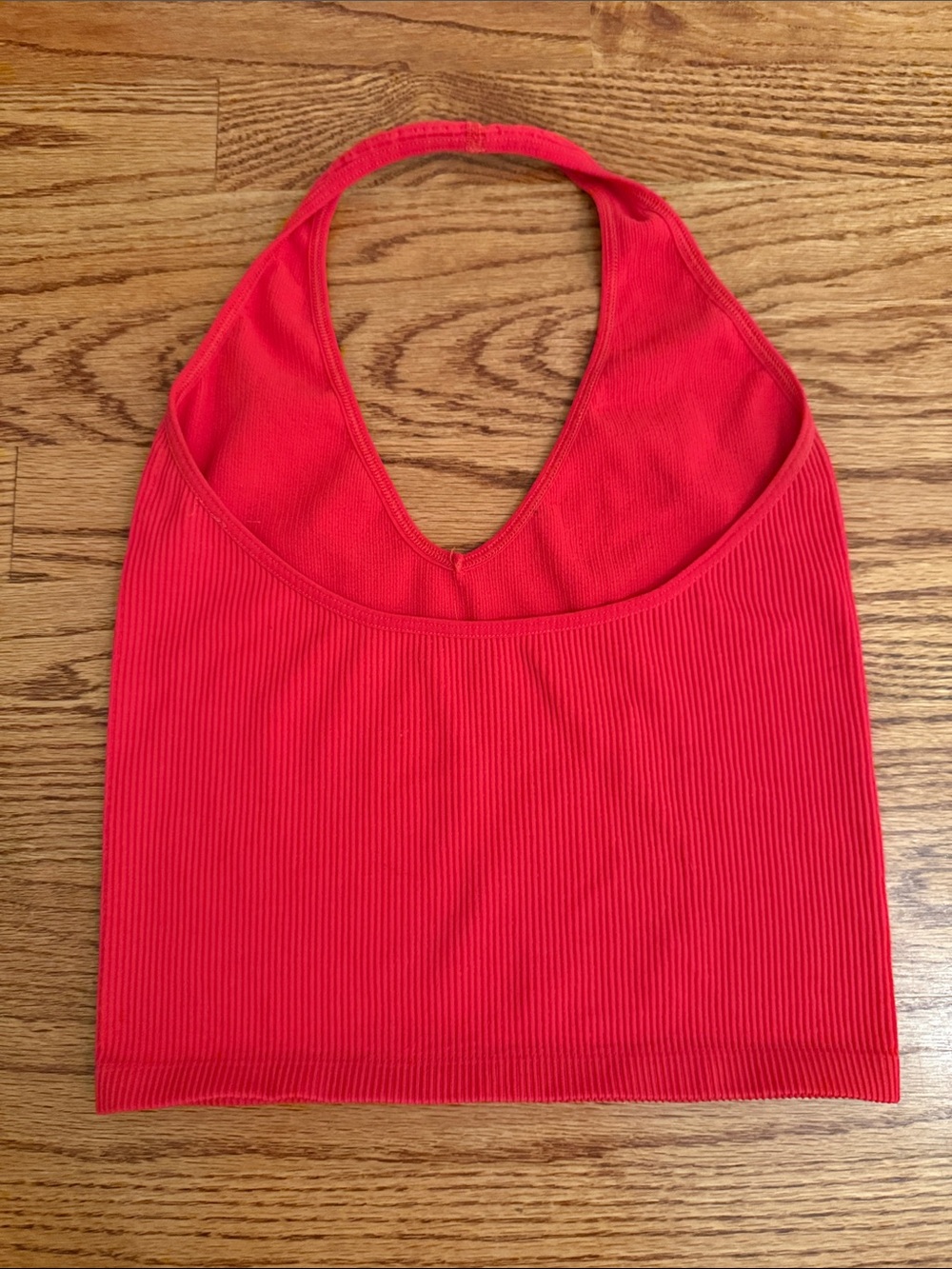 Out from under Ribbed V-Neck Halter Top - Red - Picture 2 of 3